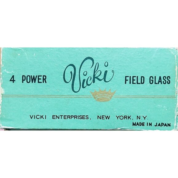 Vicki Field Glass Binoculars 4X40 Black With Original Leather Case And Box VTG - Picture 2 of 3